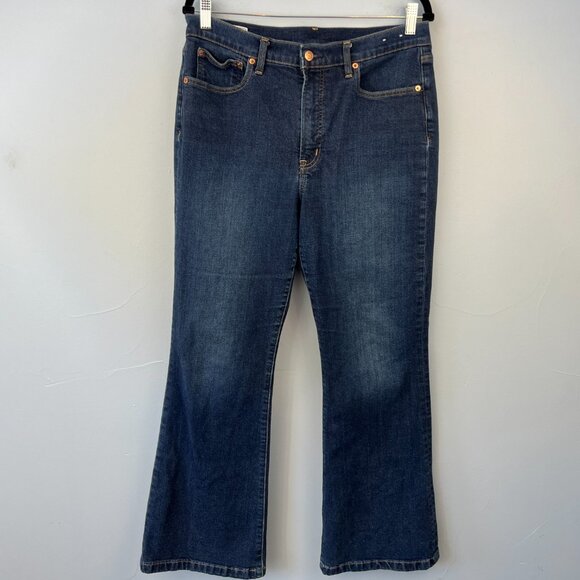 GAP 70s Flare High Rise Jeans Dark Wash Size 32 | 14R Retro Vintage - Picture 3 of 7